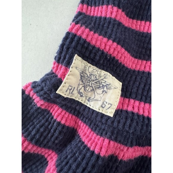 Girls Polo Ralph Lauren Waffle Dress Pink Navy Large 12-14 - Picture 8 of 11